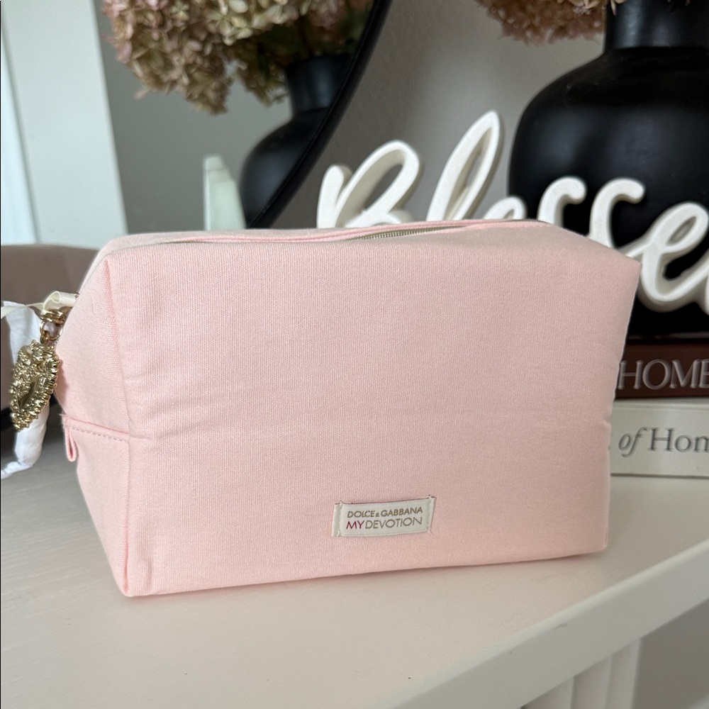 Dolce & Gabbana Pink Canvas 'My Devotion' Cosmetic Pouch